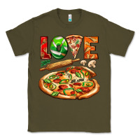 Army Green love pizza Classic Tee - AdoDesignShop