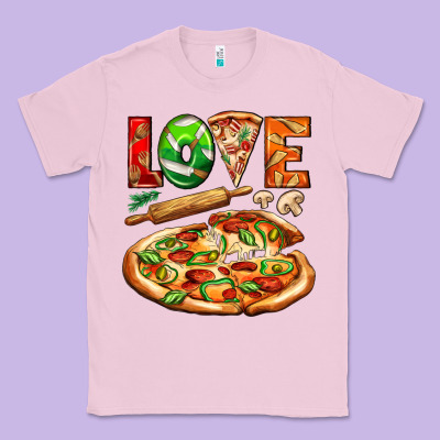 Love Pizza Classic Tee Designed By Adodesignshop