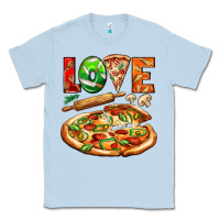 Dusty Blue love pizza Classic Tee - AdoDesignShop