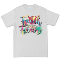 Dove Grey faith over fear Premium Tee - Zillion Design Studio