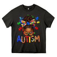 Asphalt Autism Awareness afro messy bu Heavy Core Tee - texasbilliewilder