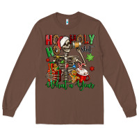 Chestnut ho ho holy shit what a year christmas skeleton Long Sleeve Tee - Jasminsmagicworld