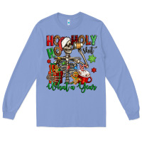 Colony Blue ho ho holy shit what a year christmas skeleton Long Sleeve Tee - Jasminsmagicworld