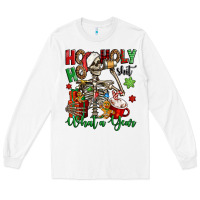 White ho ho holy shit what a year christmas skeleton Long Sleeve Tee - Jasminsmagicworld