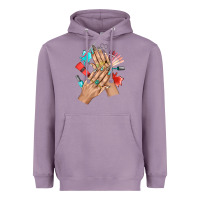 Lavender Western Nail Art With Nail Material Bbs Heavyweight Hoodie - BundleAndBundleShop