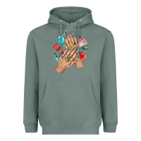 Sage Western Nail Art With Nail Material Bbs Heavyweight Hoodie - BundleAndBundleShop