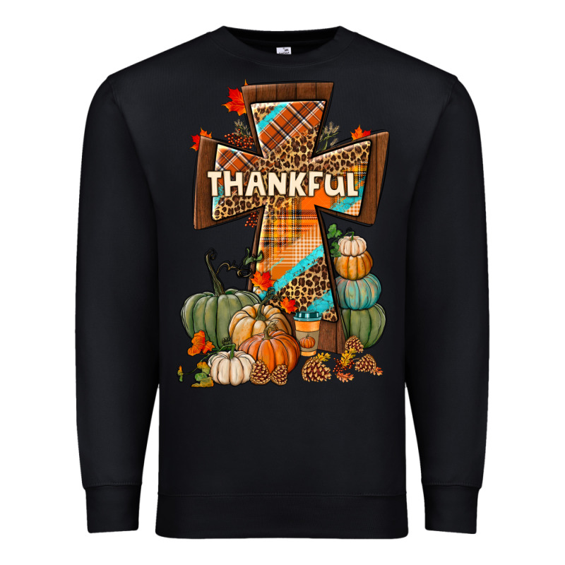 Thankful Fall Cross Premium Sweatshirt by BundleAndBundleShop | Teevron