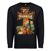 Black thankful fall cross Premium Sweatshirt - BundleAndBundleShop