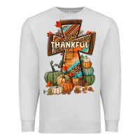 Dove Grey thankful fall cross Premium Sweatshirt - BundleAndBundleShop