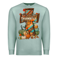 Seafoam thankful fall cross Premium Sweatshirt - BundleAndBundleShop