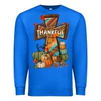 True Royal thankful fall cross Premium Sweatshirt - BundleAndBundleShop