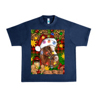 Navy Christmas horse Urban Heavy Tee - Artiststas