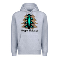 Heather Grey Happy Holidays Tree Premium Hoodie - Bettercallsaul