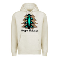 Oatmeal Heather Happy Holidays Tree Premium Hoodie - Bettercallsaul