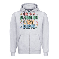 Heather Grey on my husbands last last nerve Zipper Hoodie - MaliasSmallBusiness