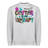 Heather Grey crafting is my therapy Heavyweight Sweatshirt - AdoDesignShop