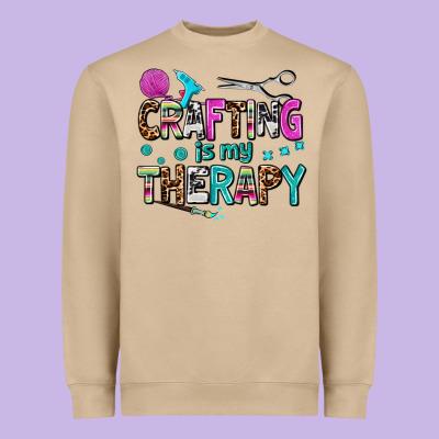 Crafting Is My Therapy Heavyweight Sweatshirt Designed By Adodesignshop