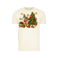 Vintage Arctic reindeer and christmas tree Vintage Tee - AdoDesignShop