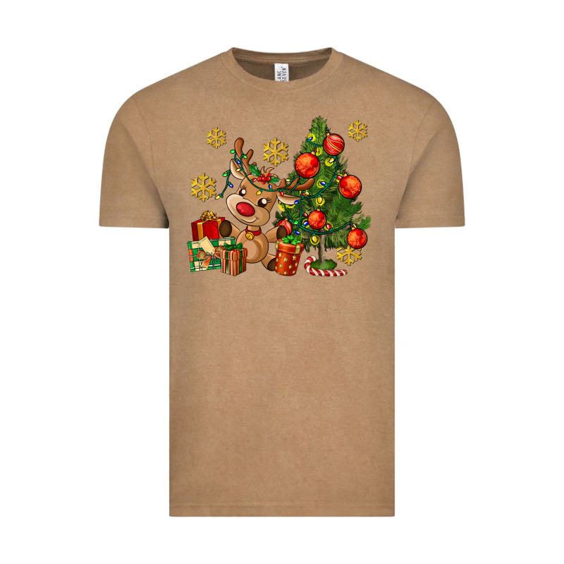 Reindeer And Christmas Tree Vintage Tee by AdoDesignShop | Teevron