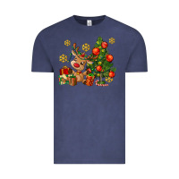 Vintage Denim reindeer and christmas tree Vintage Tee - AdoDesignShop