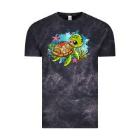 Cloud Black ocean with turtle Vintage Tee - AdoDesignShop