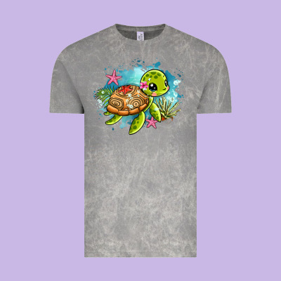 Ocean With Turtle Vintage Tee Designed By Adodesignshop