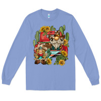 Colony Blue western gnome truck cactus sunflower Long Sleeve Tee - BarkalooDesign