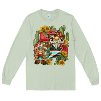 Western Gnome Truck Cactus Sunflower Long Sleeve Tee | Teevron