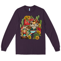 Plum western gnome truck cactus sunflower Long Sleeve Tee - BarkalooDesign
