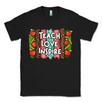 Black teach love inspire brushstroke with  and pen leopard Classic Tee - Artiststas
