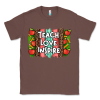 Chestnut teach love inspire brushstroke with  and pen leopard Classic Tee - Artiststas