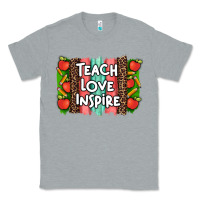 Heather Grey teach love inspire brushstroke with  and pen leopard Classic Tee - Artiststas