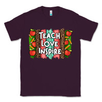 Plum teach love inspire brushstroke with  and pen leopard Classic Tee - Artiststas