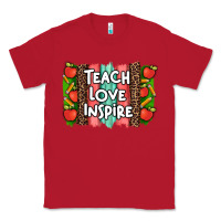 Red teach love inspire brushstroke with  and pen leopard Classic Tee - Artiststas