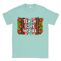 Seafoam teach love inspire brushstroke with  and pen leopard Classic Tee - Artiststas