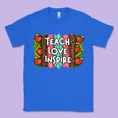 Teach Love Inspire Brushstroke With  And Pen Leopard Classic Tee Designed By Artiststas