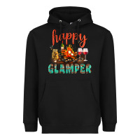 Black Happy Glamper Camp Heavyweight Hoodie - BundleAndBundleShop