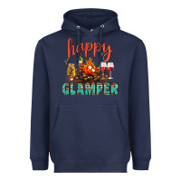 Navy Happy Glamper Camp Heavyweight Hoodie - BundleAndBundleShop