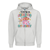 Dove Grey you have abducted my heart Zipper Hoodie - MaliasSmallBusiness