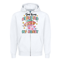White you have abducted my heart Zipper Hoodie - MaliasSmallBusiness