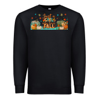 Black just a girl who loves fall libbey glass Premium Sweatshirt - BundleAndBundleShop