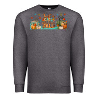 Charcoal Heather just a girl who loves fall libbey glass Premium Sweatshirt - BundleAndBundleShop