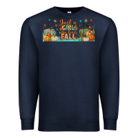 Navy just a girl who loves fall libbey glass Premium Sweatshirt - BundleAndBundleShop