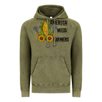 Vintage Olive america needs farmers Vintage Hoodie - CowhideDigitalArt