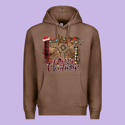 Merry Christmas Hairdresser Premium Hoodie Designed By Bettercallsaul