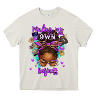 Cream minding my own business afro messy bun Heavy Core Tee - texasbilliewilder