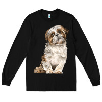 Black Shih Tzu Dog Long Sleeve Tee - LillyAllenDesigns