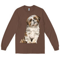 Chestnut Shih Tzu Dog Long Sleeve Tee - LillyAllenDesigns