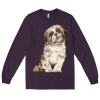 Plum Shih Tzu Dog Long Sleeve Tee - LillyAllenDesigns