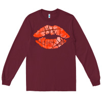 Burgundy basketball lips Long Sleeve Tee - AdoDesignShop